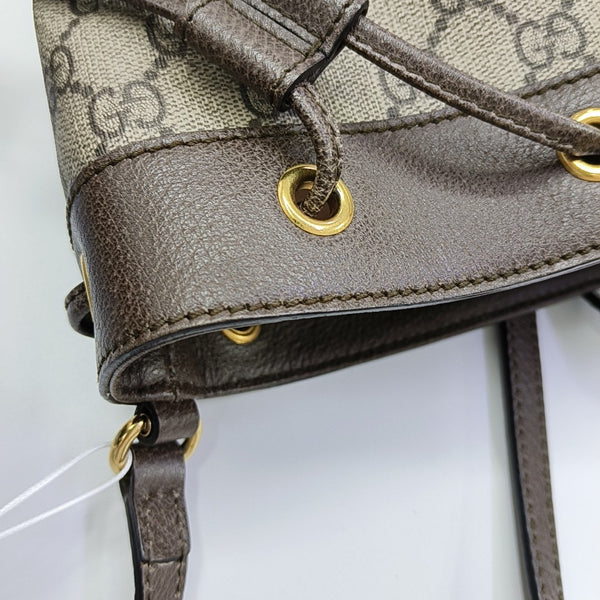 Ophidia Mini Monogram Coated Canvas Beige