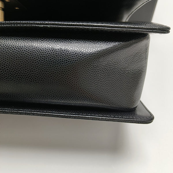 BOY CHANEL Medium Quilted Grained Calfskin Black