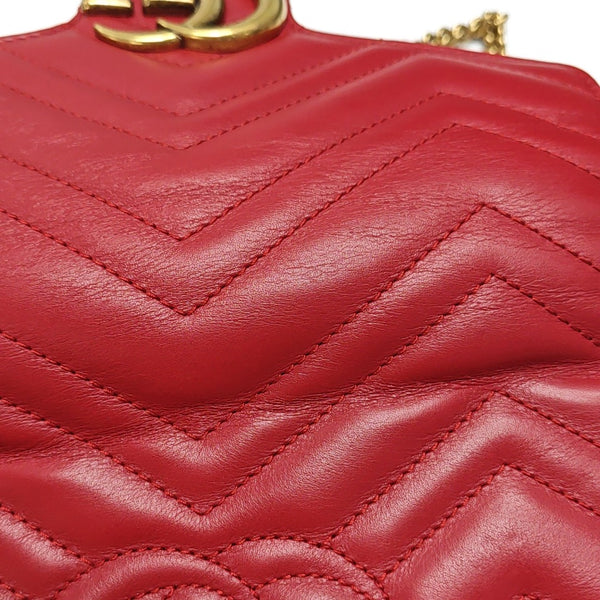 GG Marmont Mini Quilted Calfskin Red