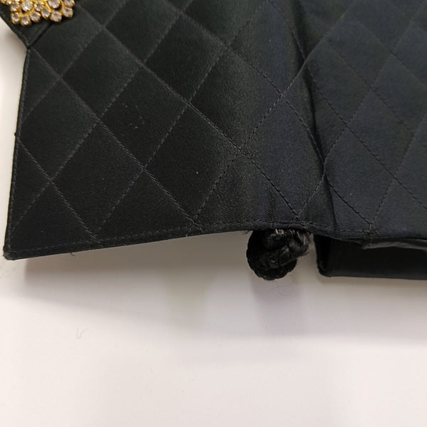 Quilted Silk Satin Shoulder Bag Green
