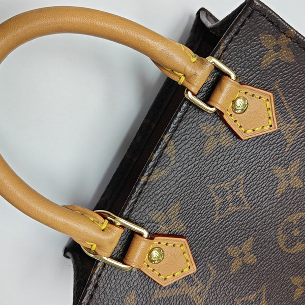 SAC PLAT Mini Monogram Coated Canvas Brown