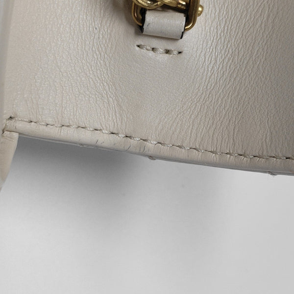 GG Marmont Mini Quilted Calfskin White