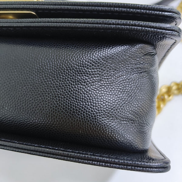 BOY CHANEL Small Quilted Grained Calfskin Black
