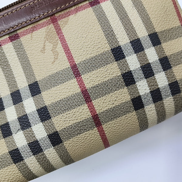 Coated Canvas Clutch Brown