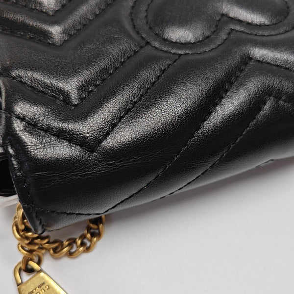 GG Marmont Mini Quilted Calfskin Black