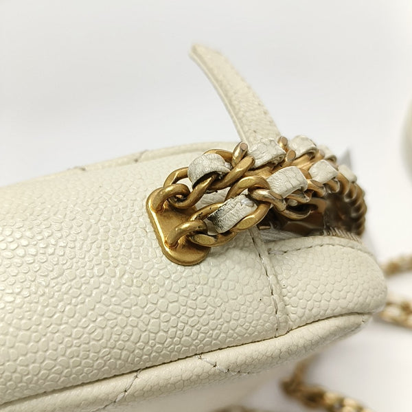 Quilted Grained Calfskin White