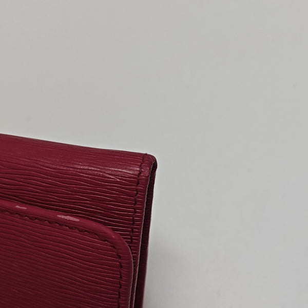 Fold Wallet Saffiano Calfskin Red Wallet