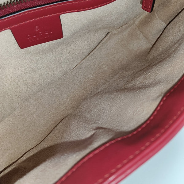 GG Marmont Medium Quilted Calfskin Red