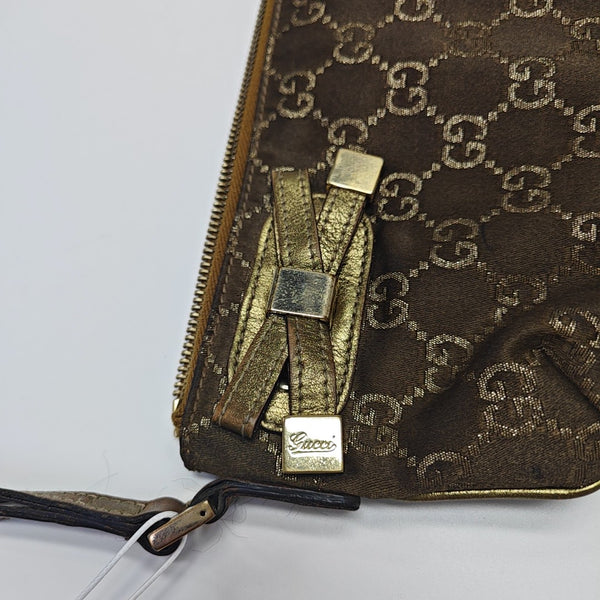 Monogram Canvas Clutch Brown