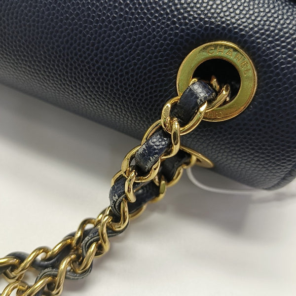 Grained Calfskin Shoulder Bag Blue