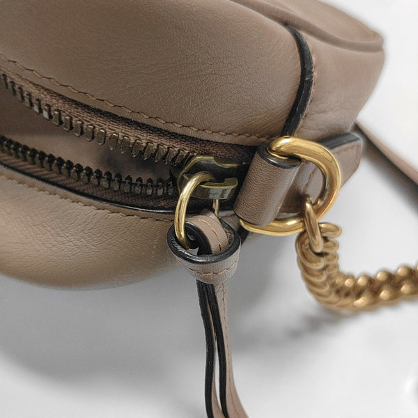 GG Marmont Small Quilted Calfskin Beige