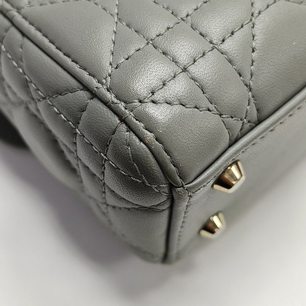 Lady Dior Mini Cannage Lambskin Gray