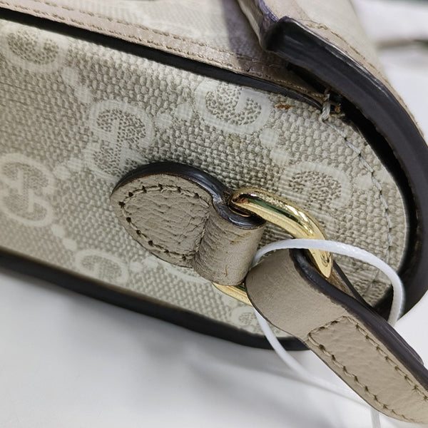 Horsebit 1955 Mini Monogram Coated Canvas White