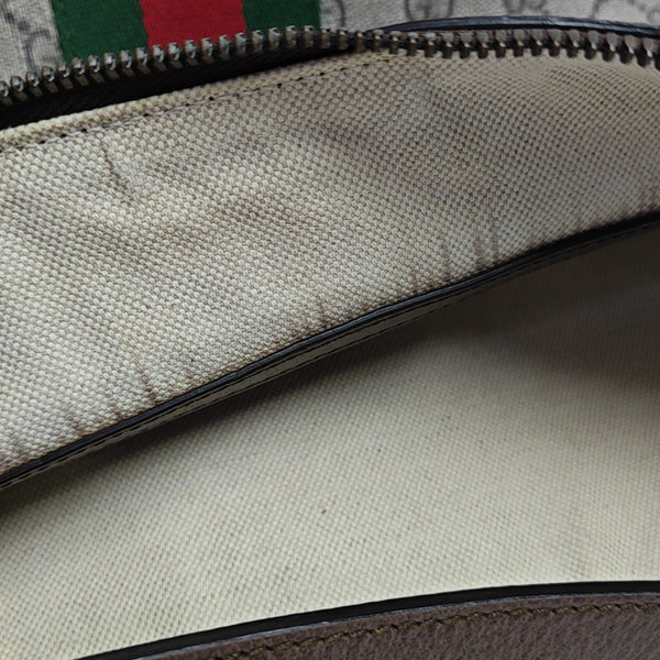 Ophidia Small Monogram Coated Canvas Beige