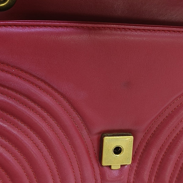 GG Marmont Medium Quilted Calfskin Red