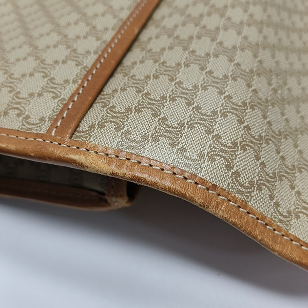 Coated Canvas Shoulder Bag Beige