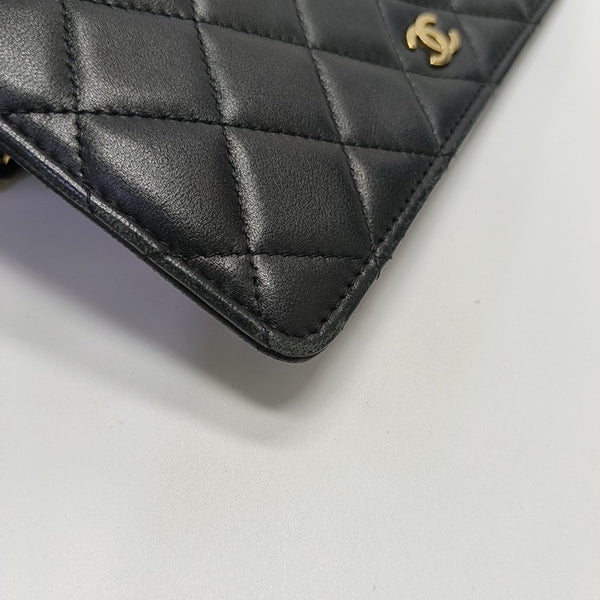 WOC Mini Quilted Lambskin Black