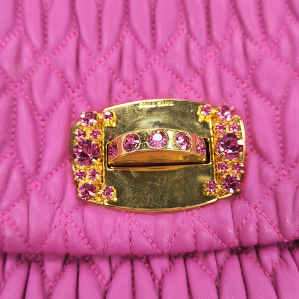 Crystal Quilted Lambskin Red