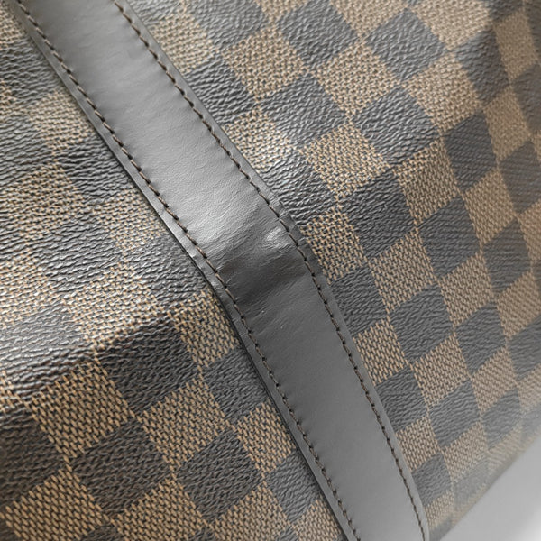 KEEPALL 50 Damier Ebene Coated Canvas Brown