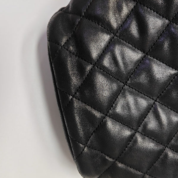 DRAWSTRING Quilted Lambskin Black