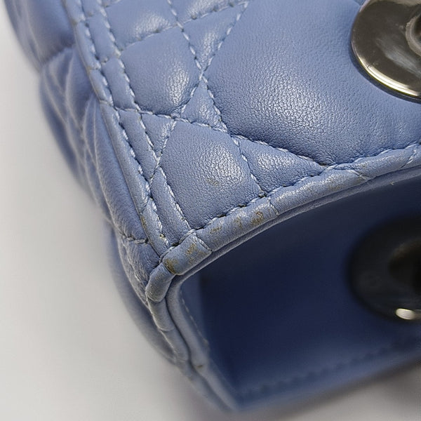 Lady Dior Medium Cannage Lambskin Blue