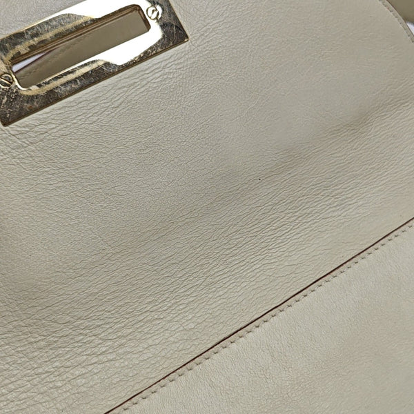 Calfskin Top Handle Bag White