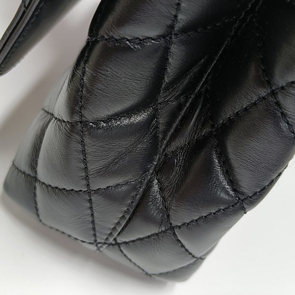 COCO HANDLE Small Quilted Calfskin Black