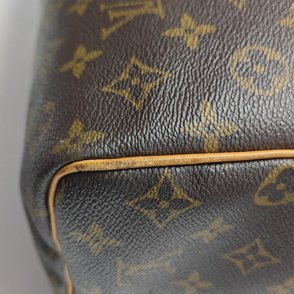 KEEPALL 60 Monogram Coated Canvas Brown