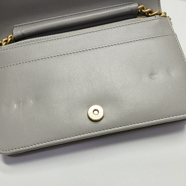 Authenticated pre-owned BOY CHANEL WOC Quilted Grained Calfskin Grey - Shoulder Bag at Looply