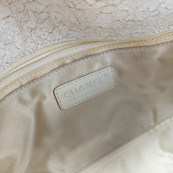 Authenticated pre-owned CLASSIC FLAP Fabric Beige - Shoulder Bag at Looply