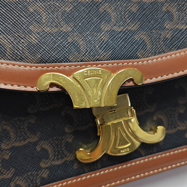 TRIOMPHE Small Coated Canvas Brown