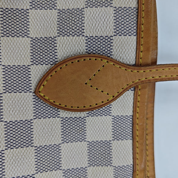 NEVERFULL GM Damier Azur Coated Canvas White
