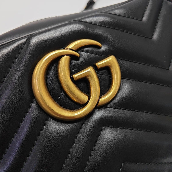 GG Marmont Small Quilted Calfskin Black