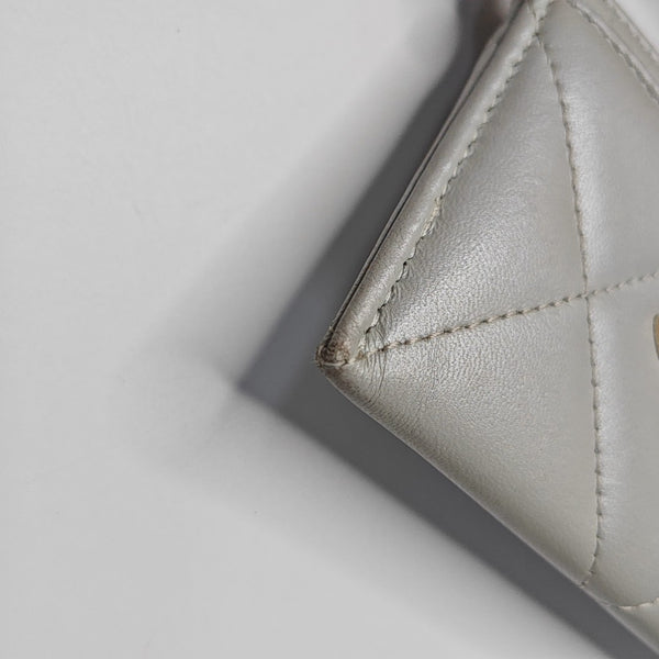 CHANEL 19 Small Quilted Lambskin Gray Wallet