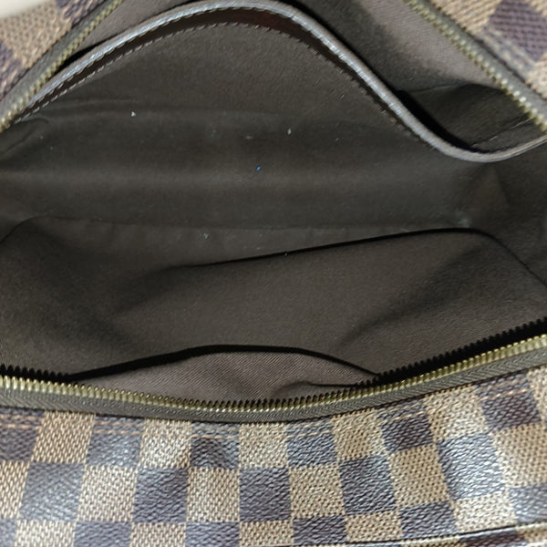 NAVIGLIO Damier Ebene Coated Canvas Brown