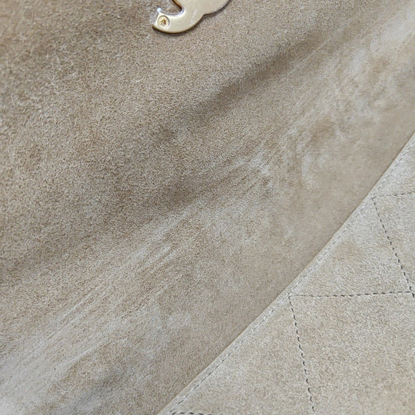 TRENDY CC Large Quilted Suede Beige
