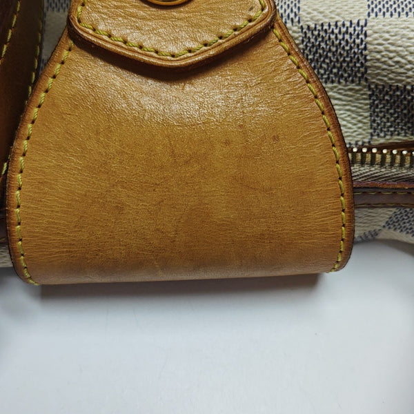STRESA Damier Azur Coated Canvas White