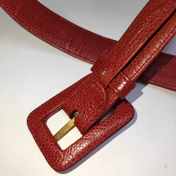 Quilted Grained Calfskin Red