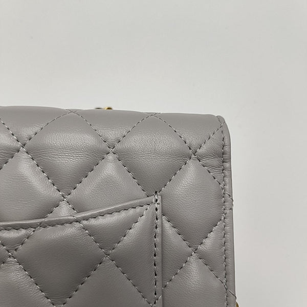 WOC Quilted Lambskin Gray