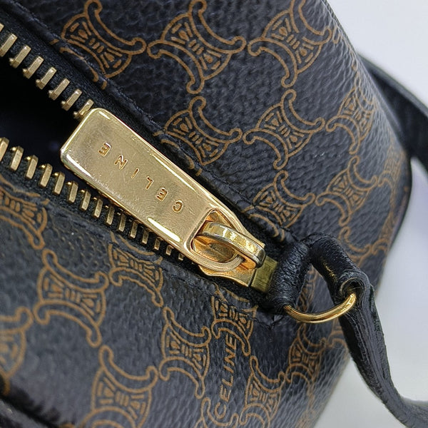 Coated Canvas Shoulder Bag Black