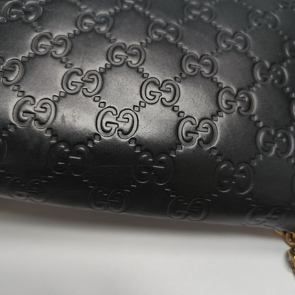 Monogram Calfskin Shoulder Bag Black