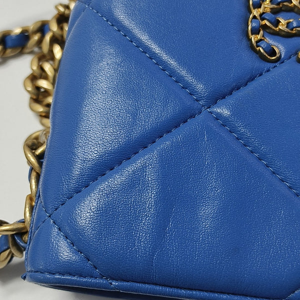 CHANEL 19 WOC Quilted Lambskin Blue