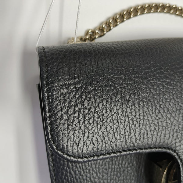 Interlocking G Small Calfskin Black