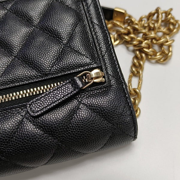 Quilted Grained Calfskin Black