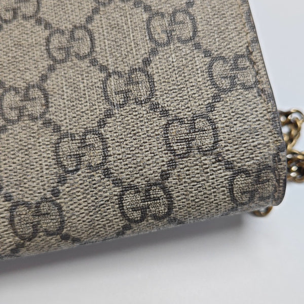 GG Supreme Mini Monogram Coated Canvas Beige