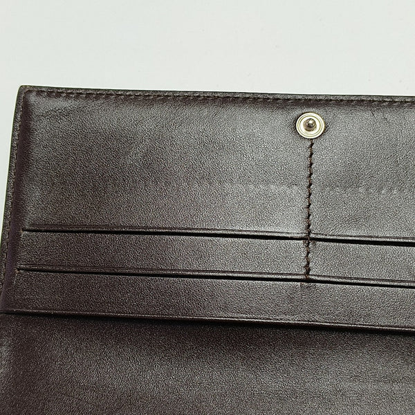 Monogram Leather Clutch Gray