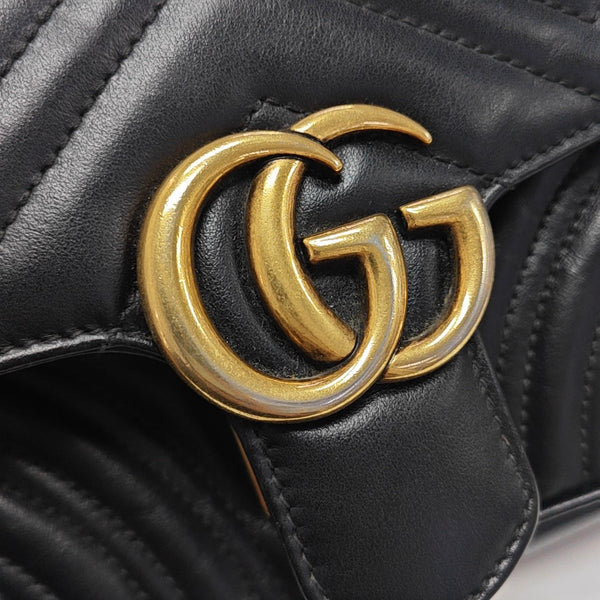GG Marmont Small Quilted Calfskin Black
