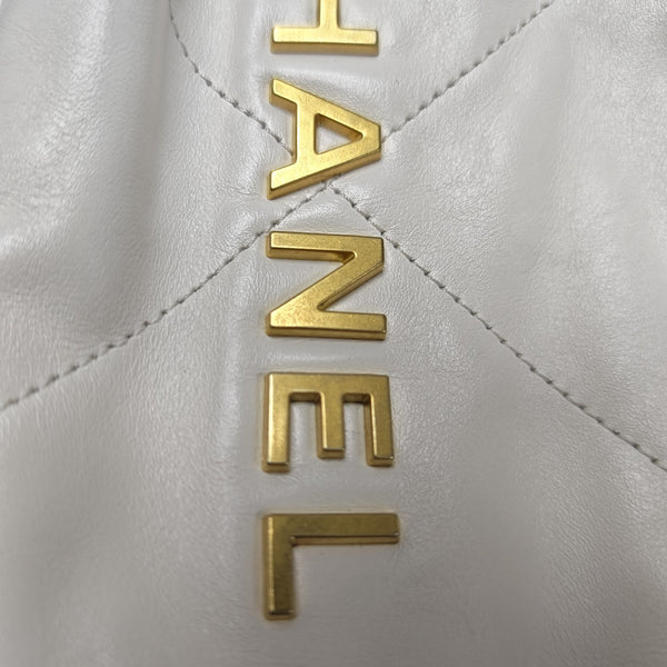CHANEL 22 Mini Quilted Calfskin White