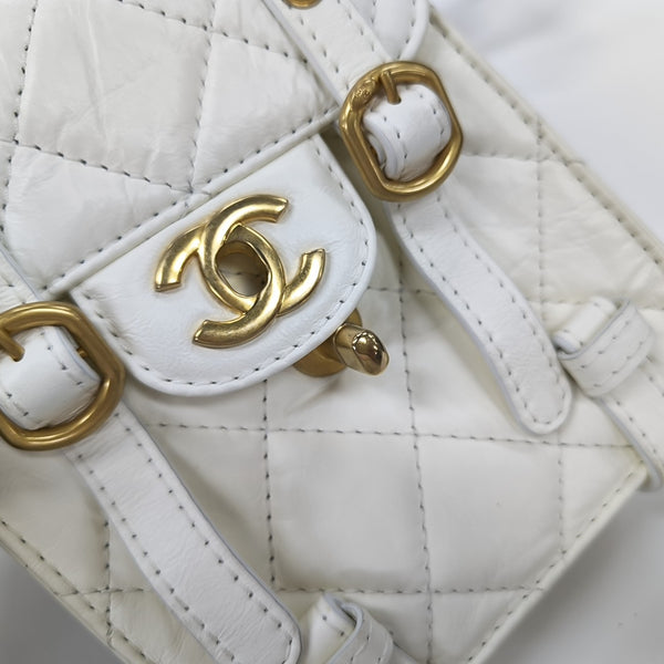 Quilted Calfskin Shoulder Bag Mini White