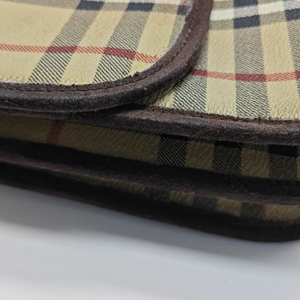 Coated Canvas Shoulder Bag Brown